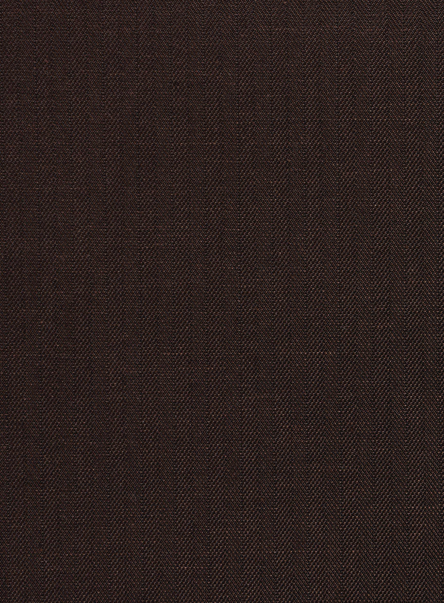 Italian Brown Herringbone Cotton Pants - StudioSuits