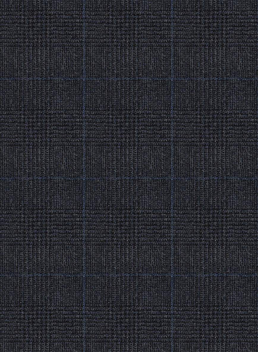 Italian Burta Blue Glen Flannel Jacket - StudioSuits