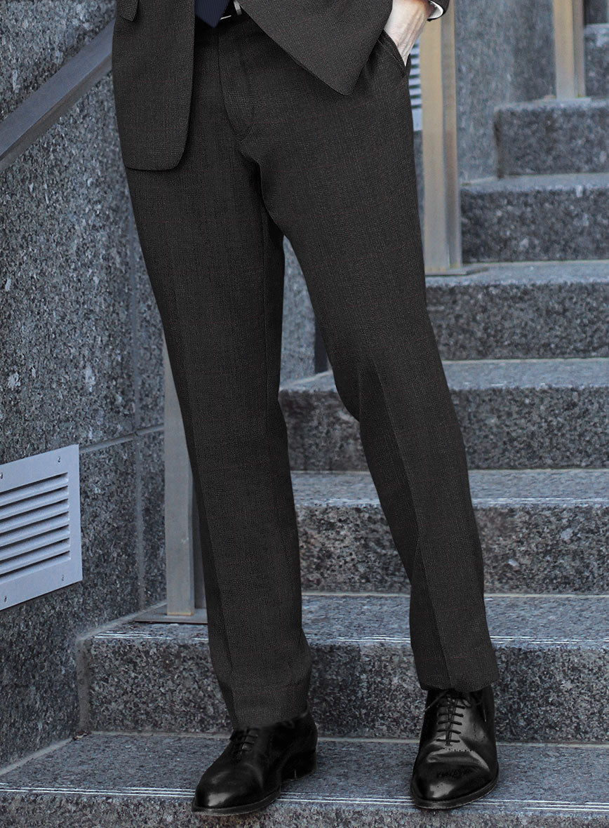 Italian Burta Charcoal Glen Flannel Suit - StudioSuits