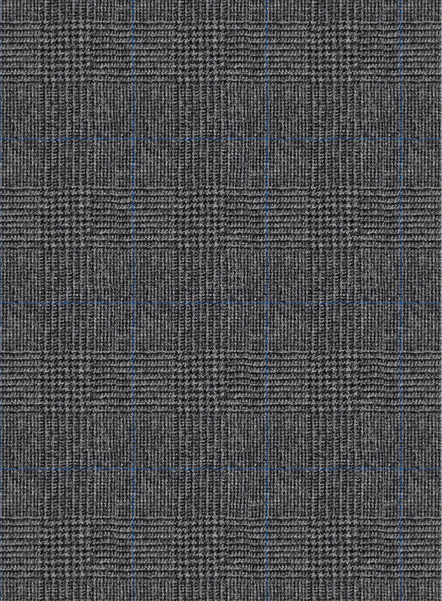 Italian Burta Dark Gray Glen Flannel Suit - StudioSuits