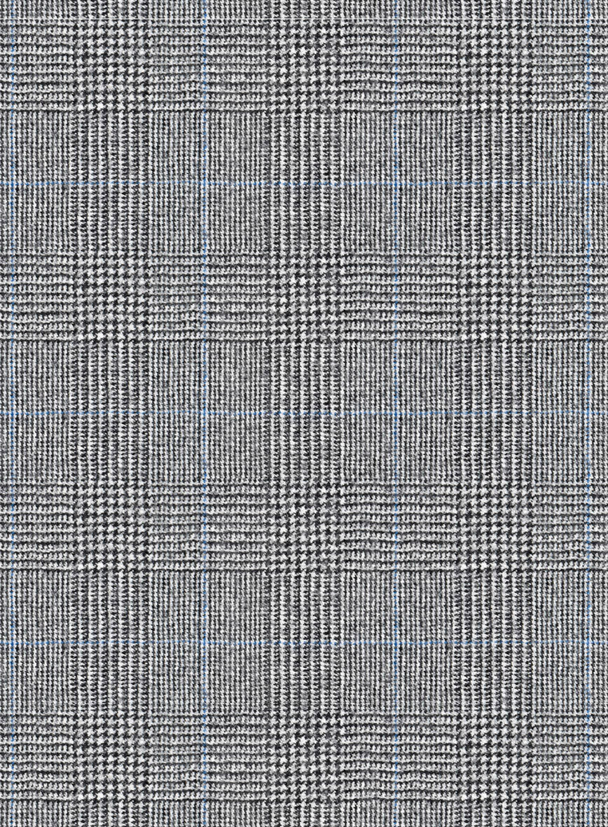 Italian Burta Gray Glen Flannel Jacket - StudioSuits