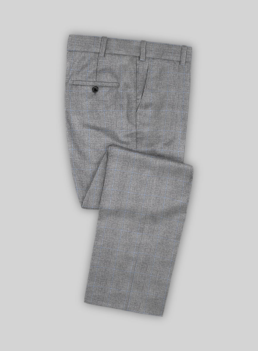 Italian Burta Gray Glen Flannel Suit - StudioSuits