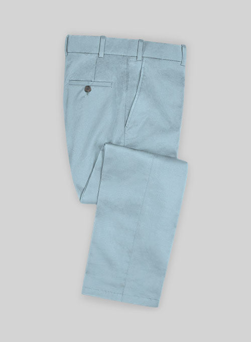 Italian Calm Blue Cotton Pants - StudioSuits