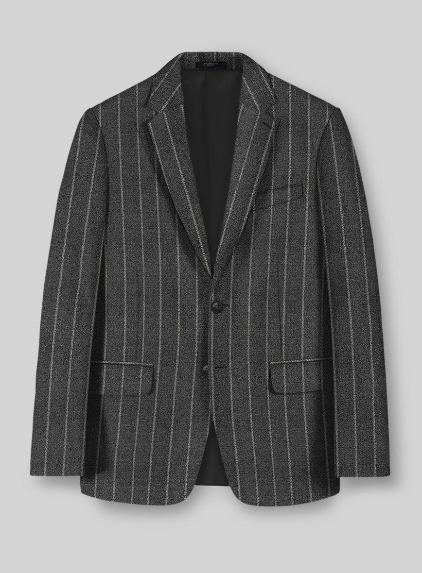 Italian Carbonridge Rope Stripe Tweed Jacket - StudioSuits