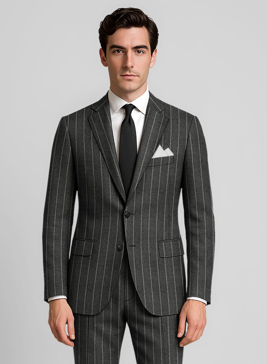 Italian Carbonridge Rope Stripe Tweed Jacket - StudioSuits