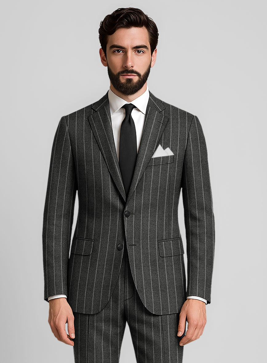 Italian Carbonridge Rope Stripe Tweed Suit - StudioSuits