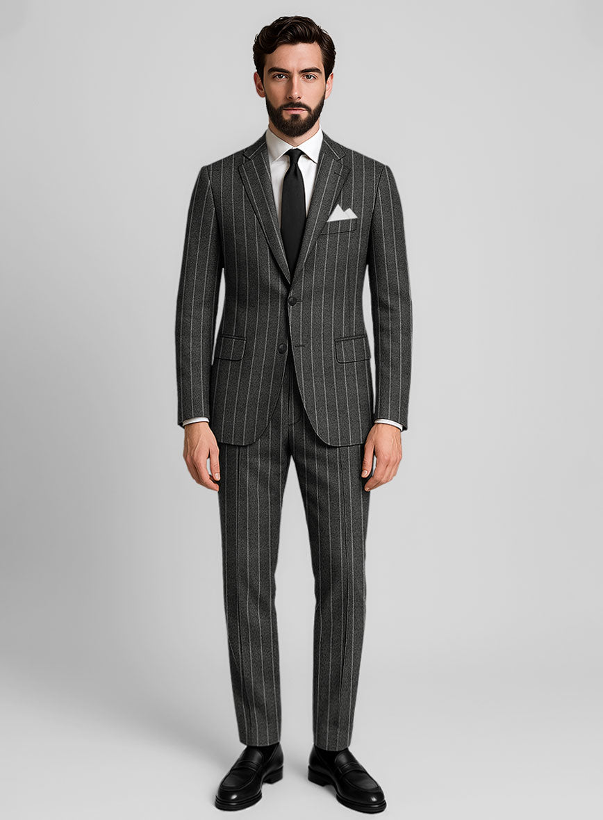 Italian Carbonridge Rope Stripe Tweed Suit - StudioSuits