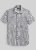 Italian Catena Gray Summer Linen Shirt - StudioSuits