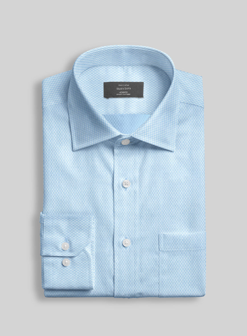 Italian Celeste Diamond Shirt - StudioSuits