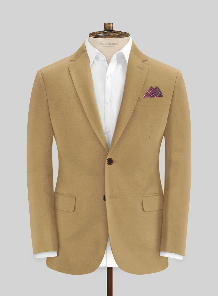 Italian Cider Brown Cotton Stretch Jacket - StudioSuits