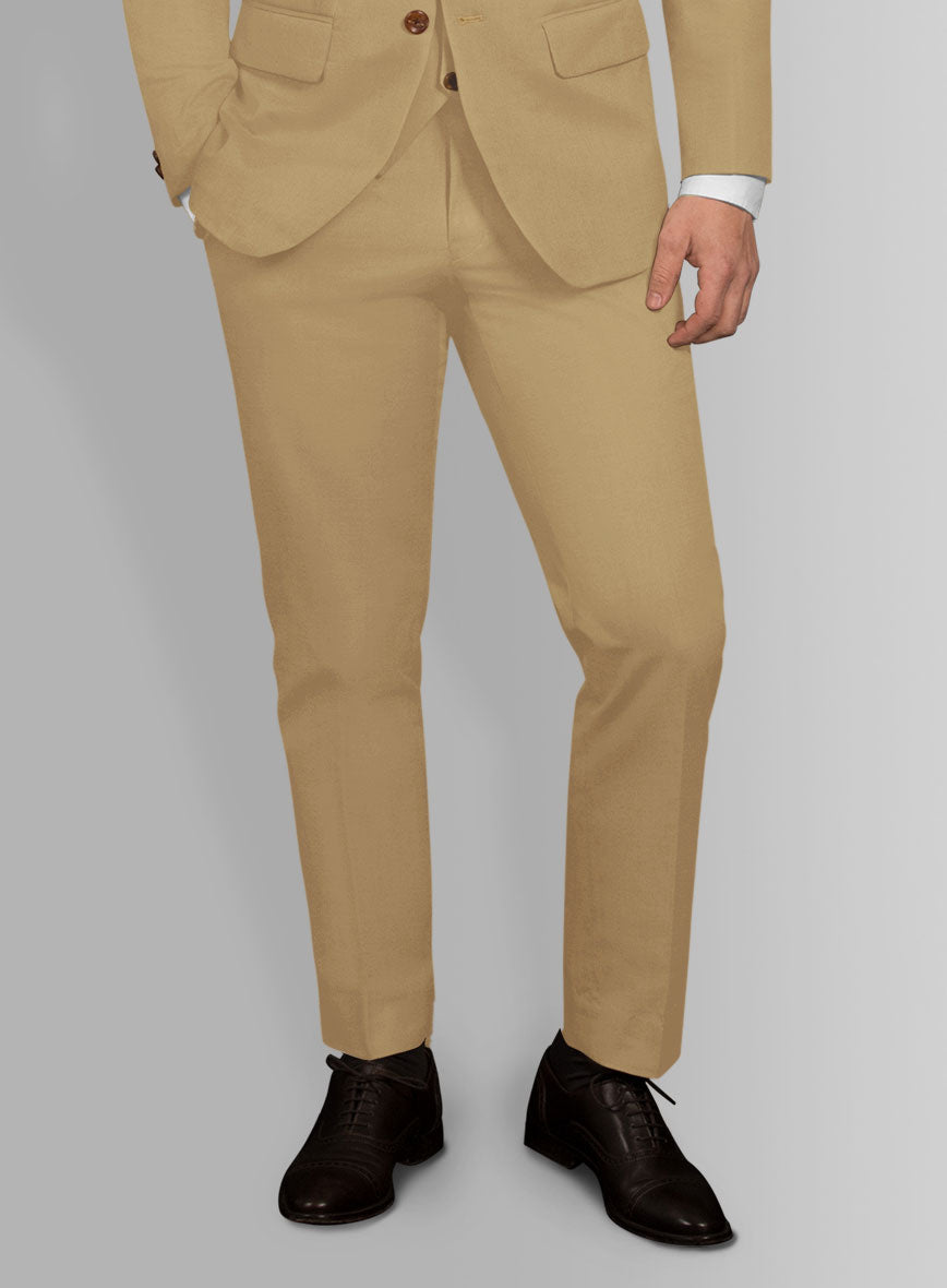 Italian Cider Brown Cotton Stretch Pants - StudioSuits