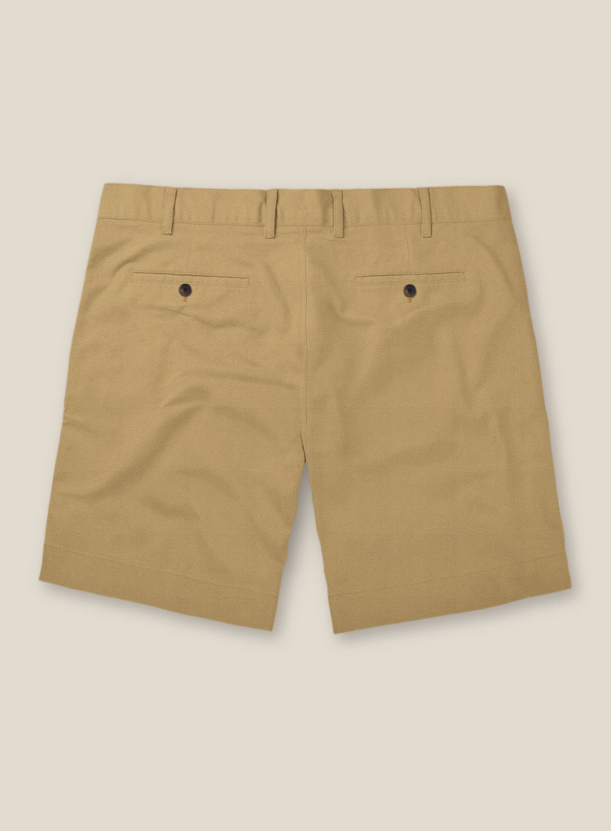 Italian Cider Brown Cotton Stretch Shorts - StudioSuits