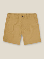 Italian Cider Brown Cotton Stretch Shorts - StudioSuits