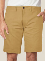 Italian Cider Brown Cotton Stretch Shorts - StudioSuits