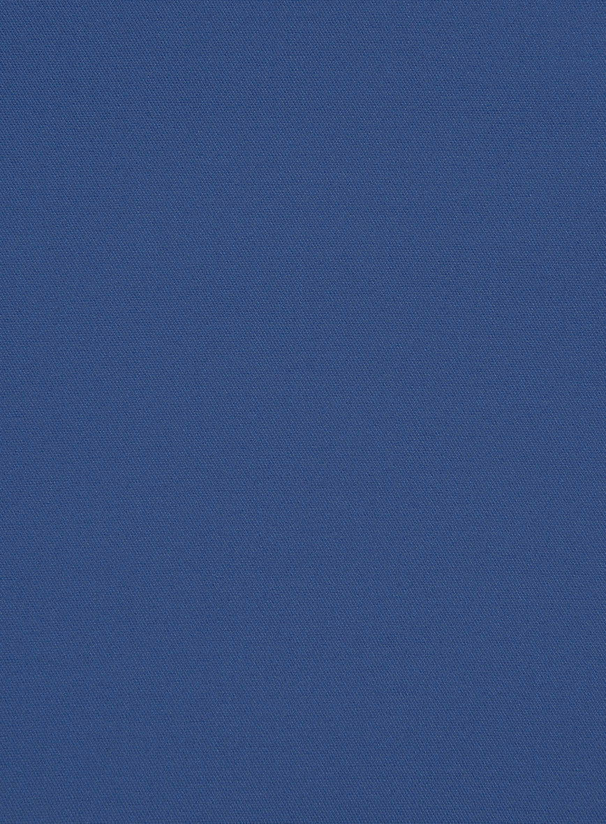 Italian Cobalt Blue Cotton Pants - StudioSuits