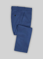 Italian Cobalt Blue Cotton Pants - StudioSuits