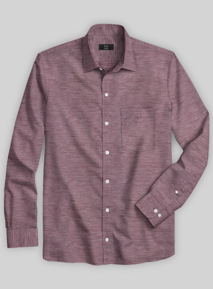 Italian Coral Purple Stretch Cotton Shirt - StudioSuits