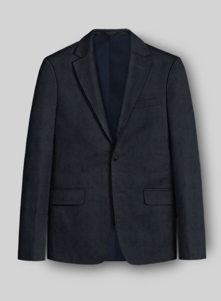 Italian Cotton Linen Anchor Jacket - StudioSuits