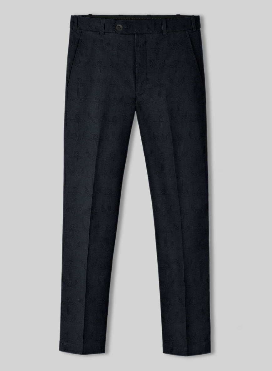 Italian Cotton Linen Anchor Pants - StudioSuits