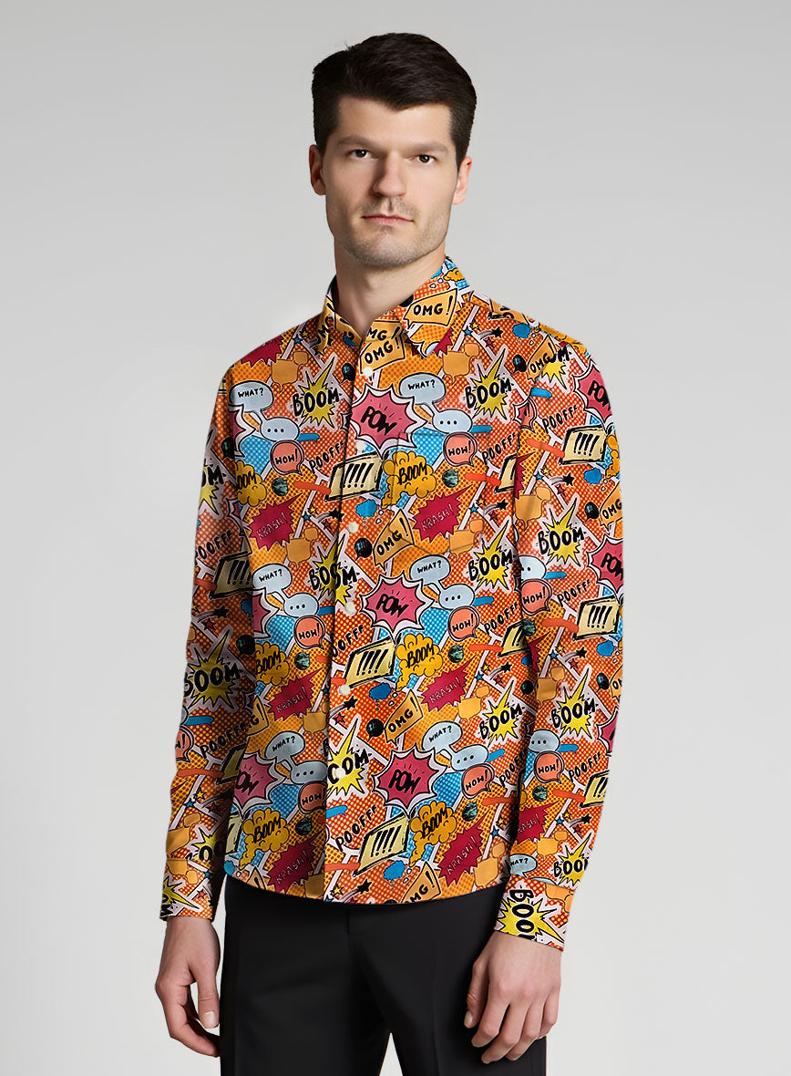 Italian Cotton Comic Boom Shirt - StudioSuits