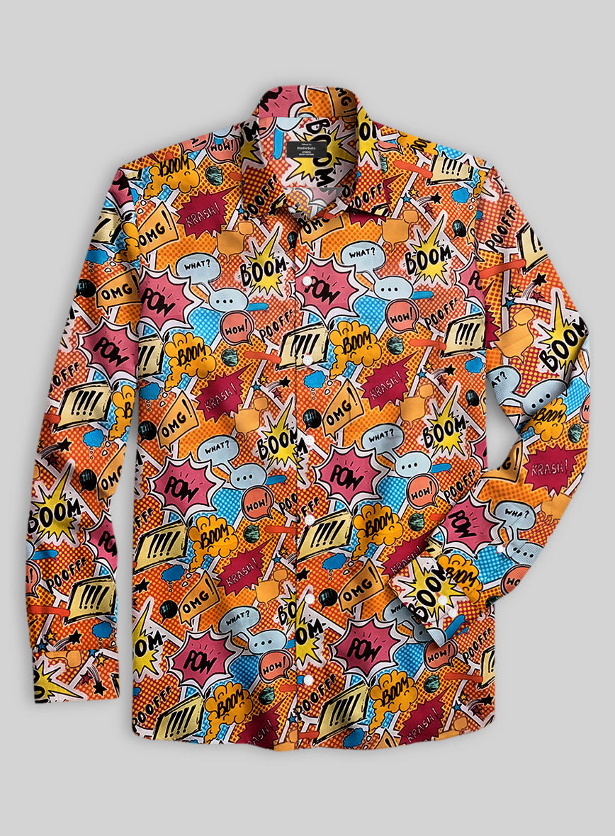 Italian Cotton Comic Boom Shirt - StudioSuits
