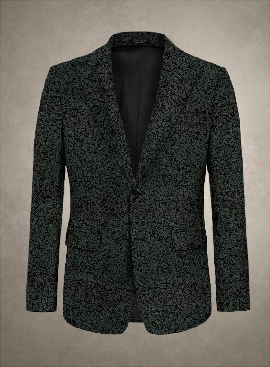 Italian Cotton Stretch Onyx Vortex Jacket - StudioSuits