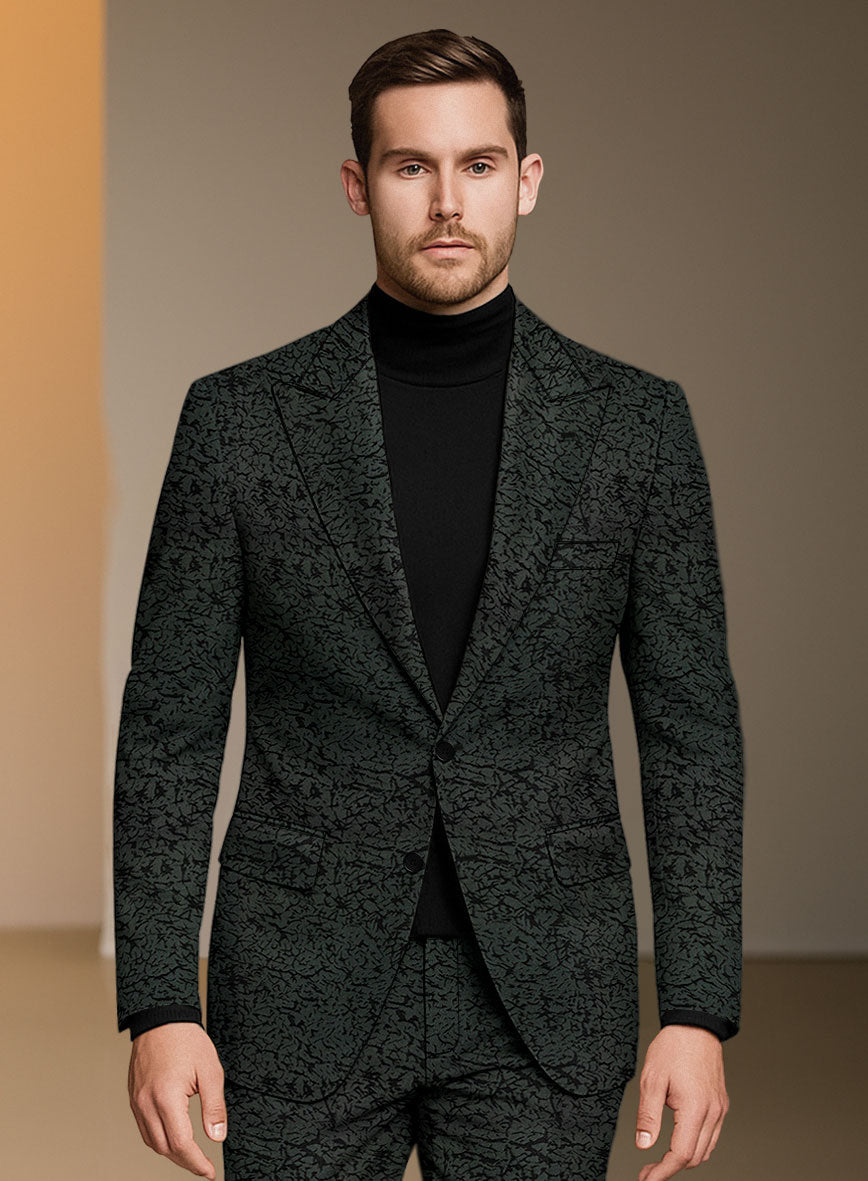 Italian Cotton Stretch Onyx Vortex Jacket - StudioSuits
