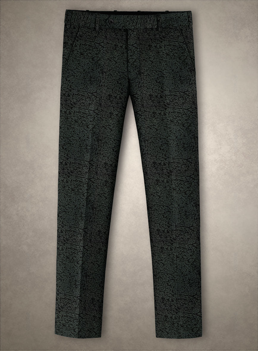 Italian Cotton Stretch Onyx Vortex Pants - StudioSuits