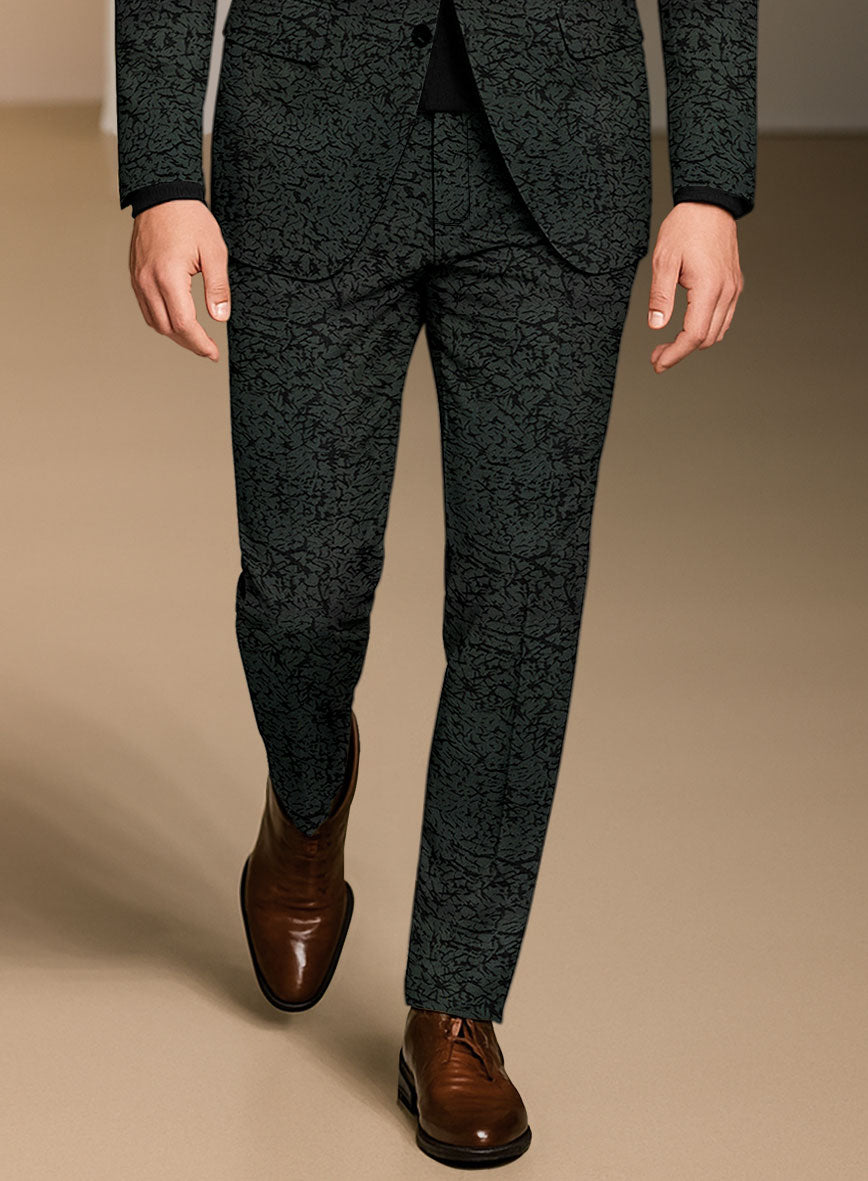 Italian Cotton Stretch Onyx Vortex Pants - StudioSuits