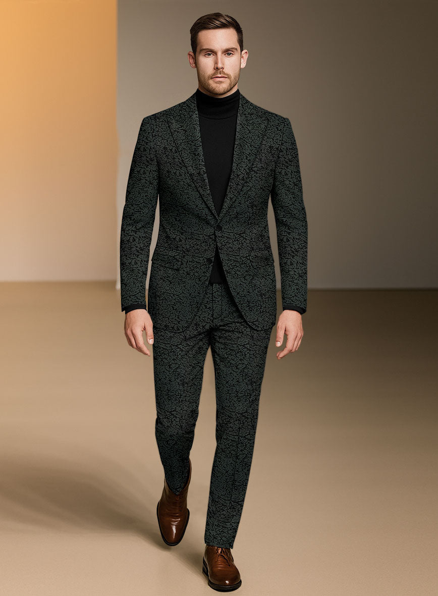 Italian Cotton Stretch Onyx Vortex Suit - StudioSuits