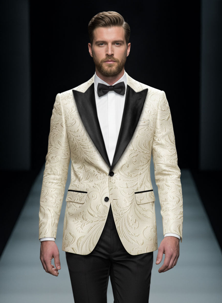 Italian Cream Cadenza Tuxedo Jacket - StudioSuits