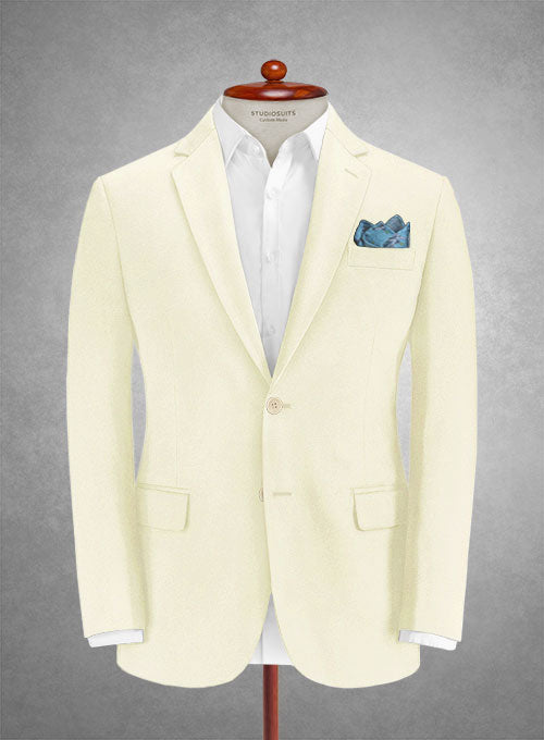 Italian Cream Cotton Stretch Jacket - StudioSuits