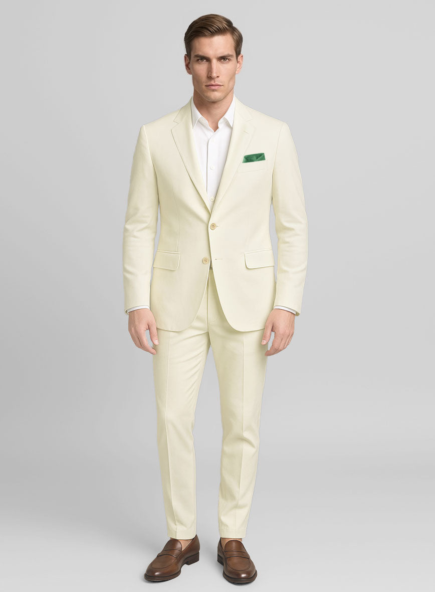 Italian Cream Cotton Stretch Suit - StudioSuits