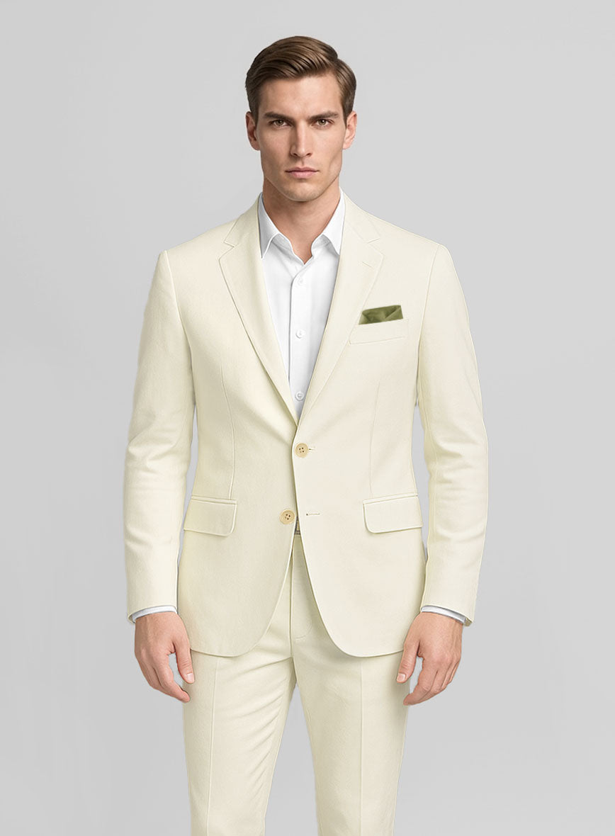 Italian Cream Cotton Stretch Suit - StudioSuits