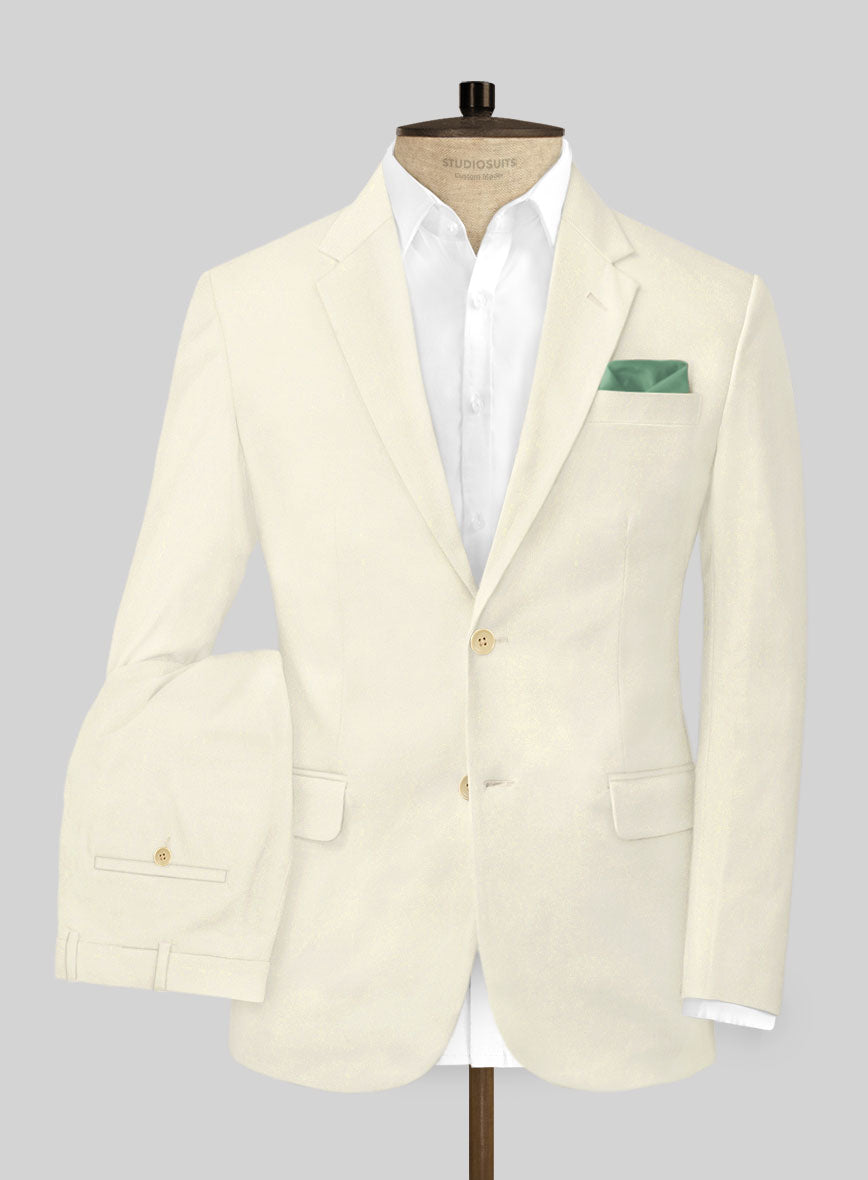 Italian Cream Cotton Stretch Suit - StudioSuits