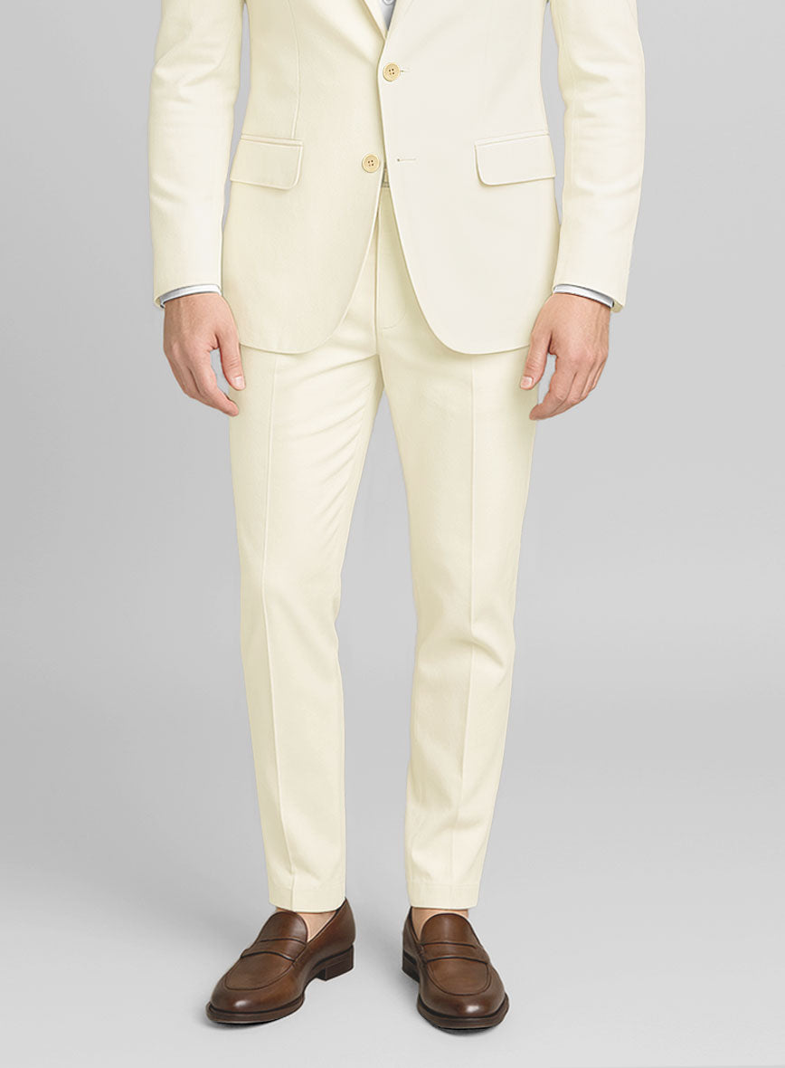 Italian Cream Cotton Stretch Suit - StudioSuits