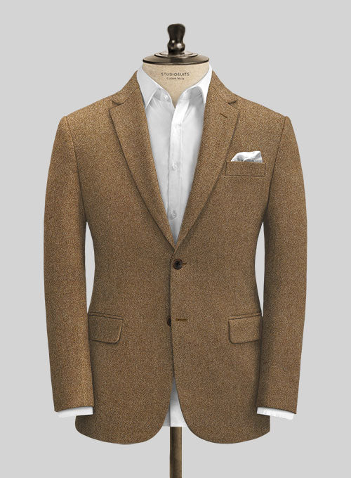Italian Credi Mid Brown Tweed Jacket - StudioSuits