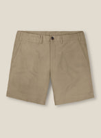 Italian Dark Beige Cotton Stretch Shorts - StudioSuits