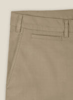 Italian Dark Beige Cotton Stretch Shorts - StudioSuits
