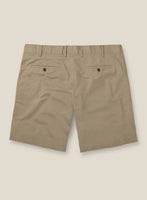 Italian Dark Beige Cotton Stretch Shorts - StudioSuits