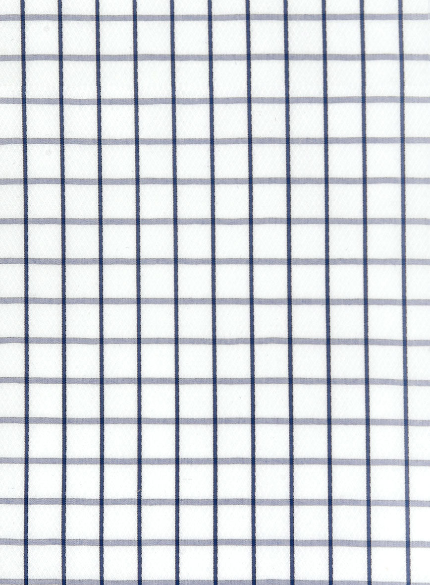 Italian Dark Blue Checkered Shirt - StudioSuits