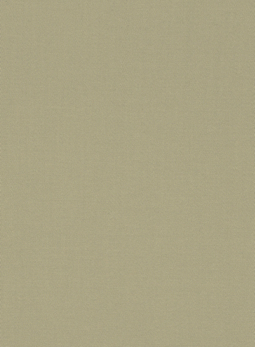 Italian Dark Tan Cotton Stretch Pants - StudioSuits