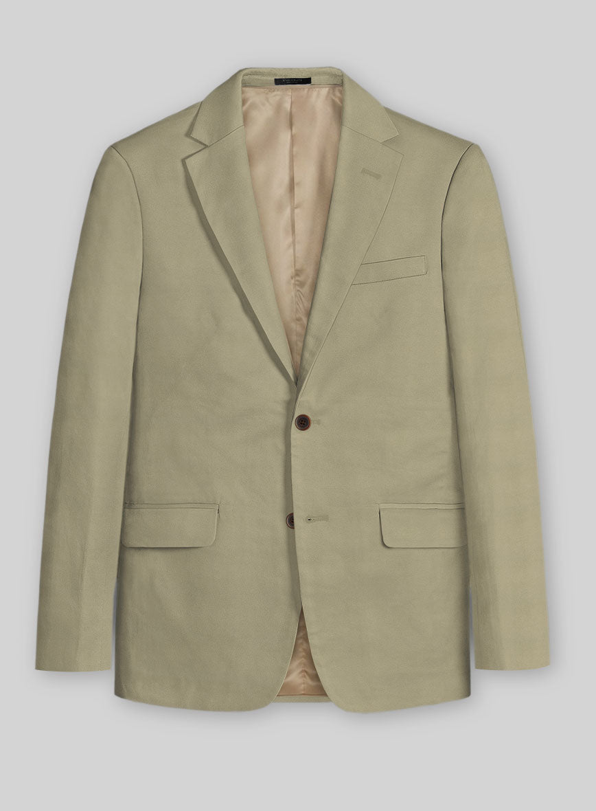 Italian Dark Tan Cotton Stretch Jacket - StudioSuits