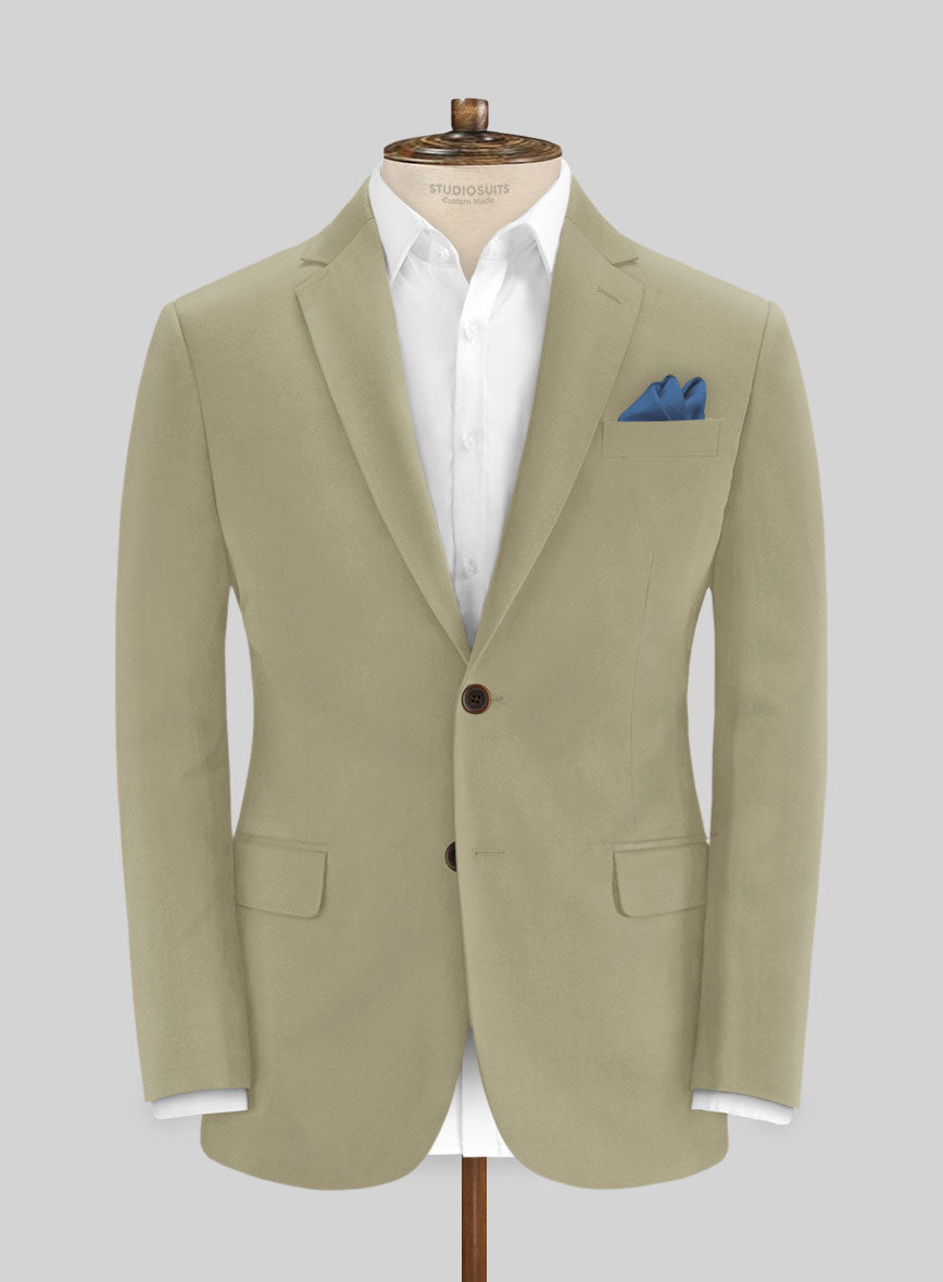 Italian Dark Tan Cotton Stretch Jacket - StudioSuits