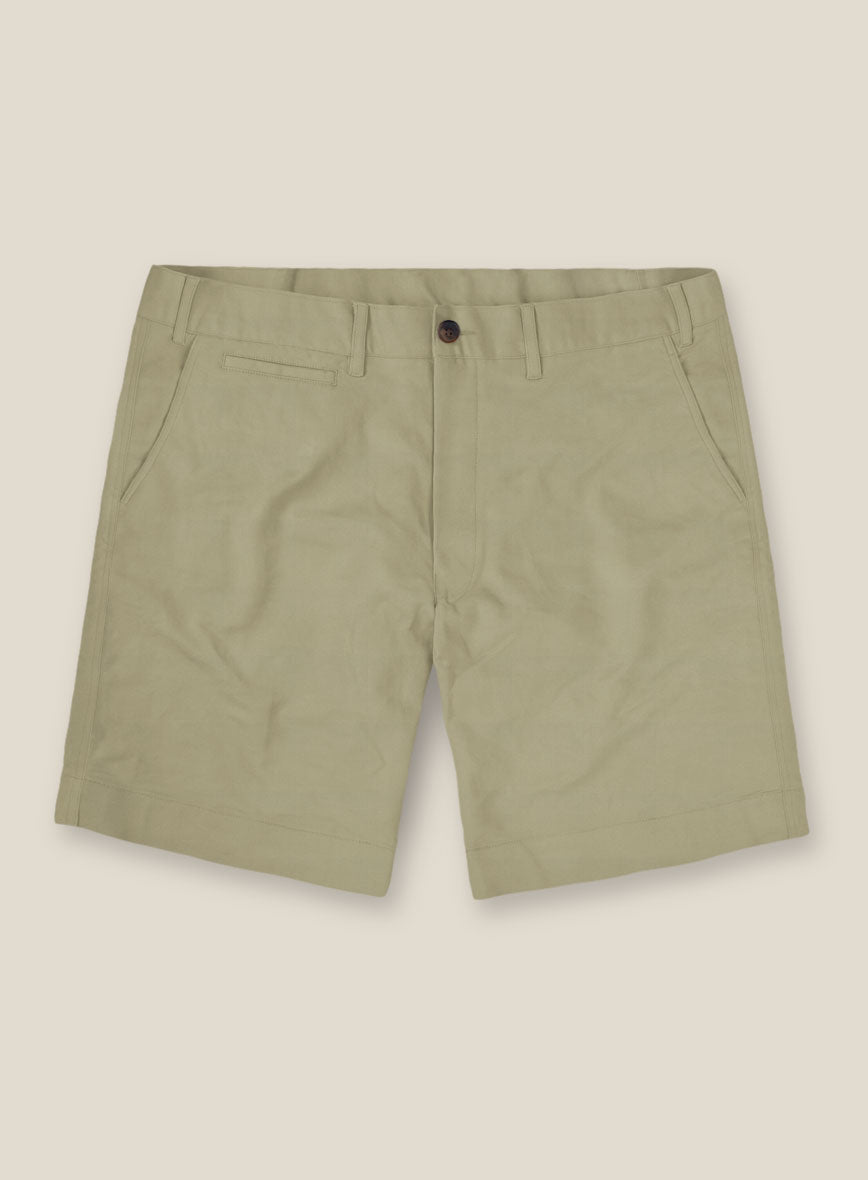 Italian Dark Tan Cotton Stretch Shorts - StudioSuits