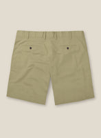 Italian Dark Tan Cotton Stretch Shorts - StudioSuits