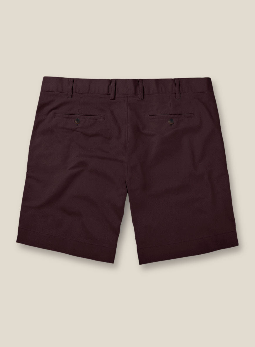 Italian Eggplant Cotton Stretch Shorts - StudioSuits