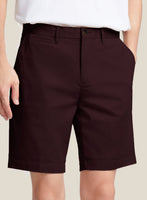 Italian Eggplant Cotton Stretch Shorts - StudioSuits