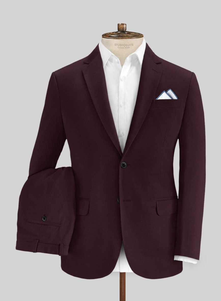 Italian Eggplant Cotton Stretch Suit - StudioSuits