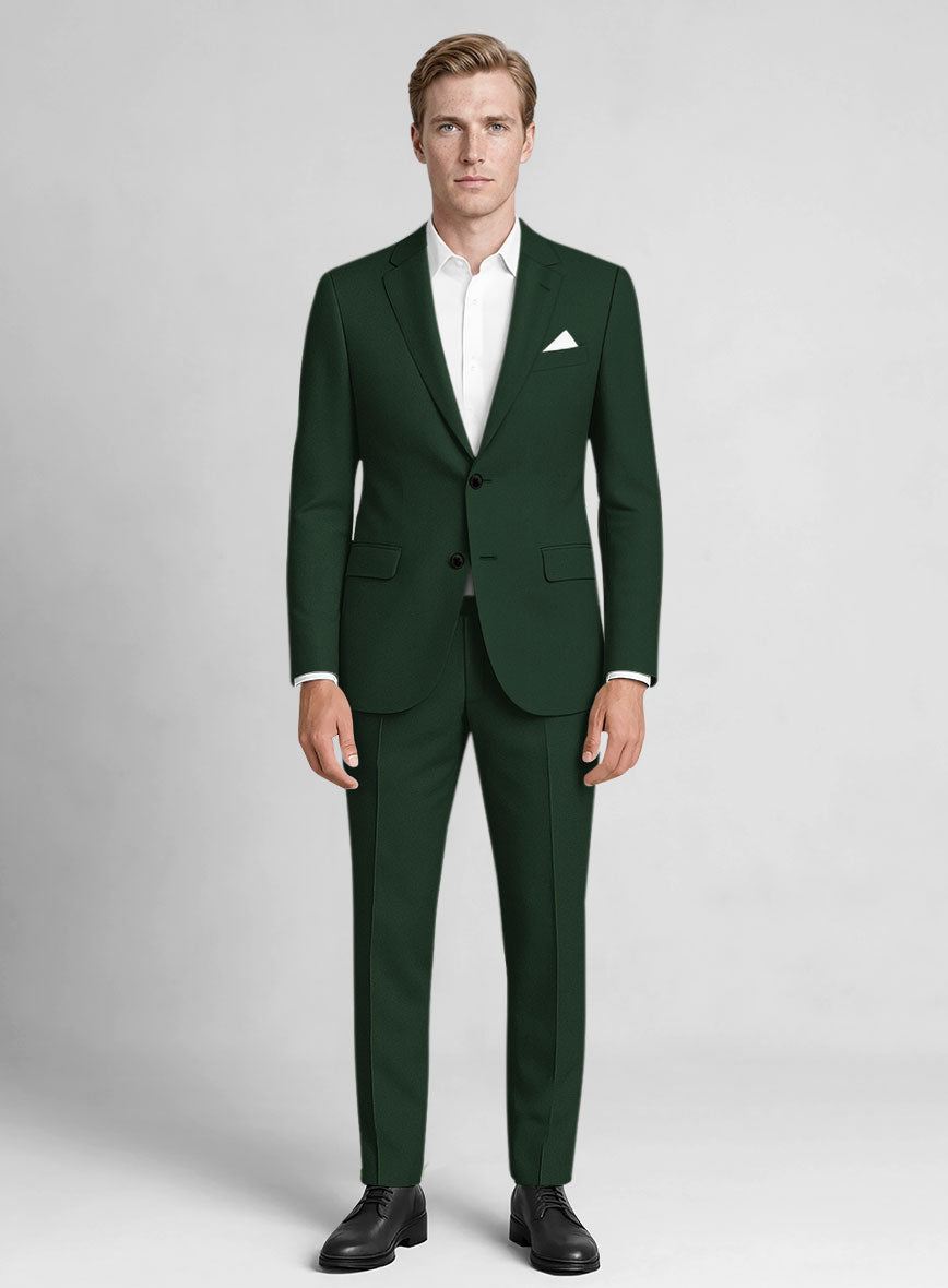 Italian Emerald Green Cotton Stretch Suit - StudioSuits